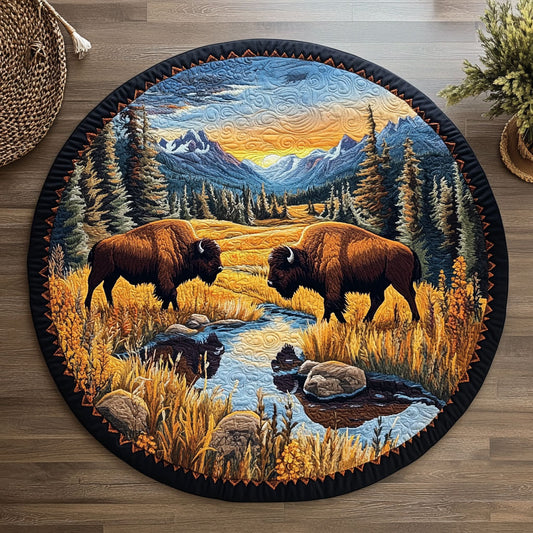Bison Creek Reflection WY3006012CL Quilted Round Mat