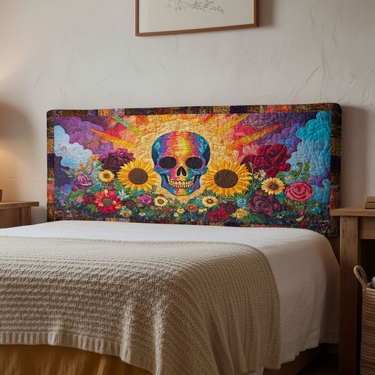 Garden Skull WN1312048CL Quilted Headboard Slipcover
