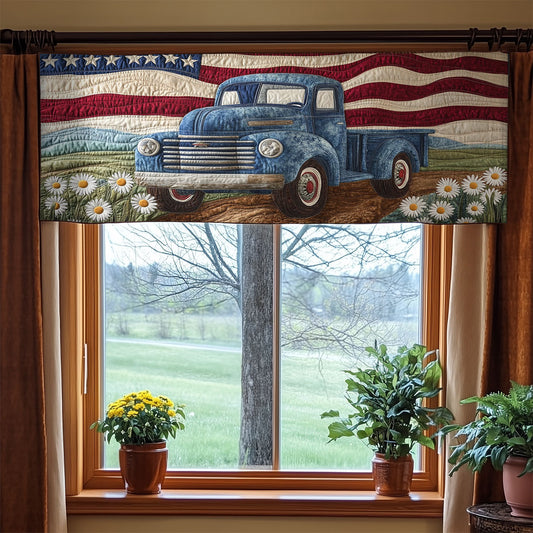 Truck American Flag WX1405043CL Quilted Valance
