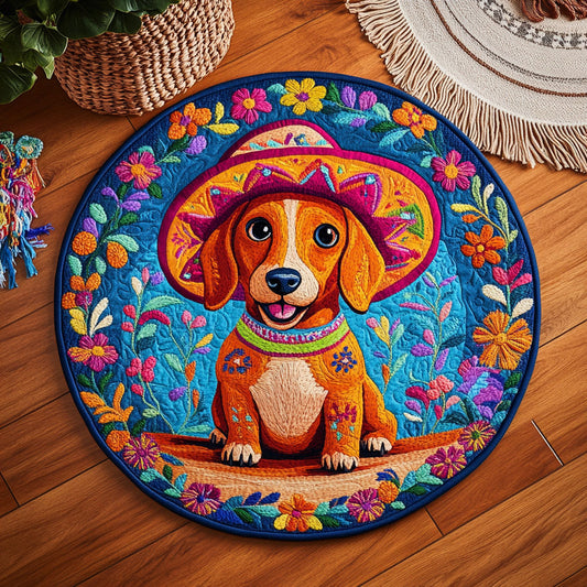 Fiesta Dachshund WY2105046CL Quilted Round Mat