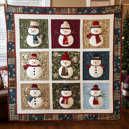Happy Hatted Snowmen LT2911016CL Quilt