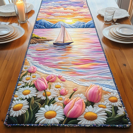 Floral Beach CW2105303CL Quilted Table Runner