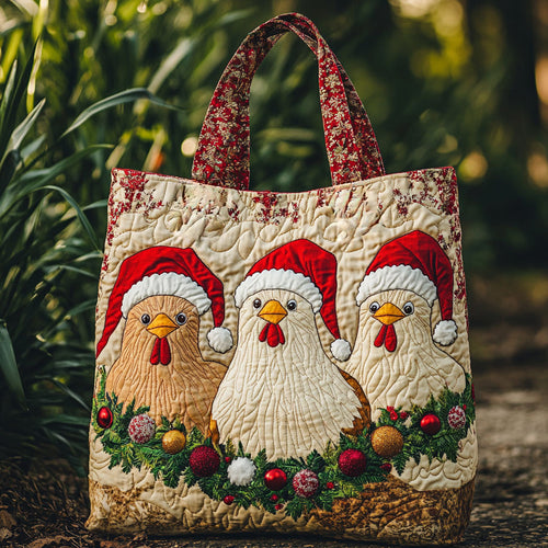 Holiday Chicken WN0810029CL Quilted Tote Bag