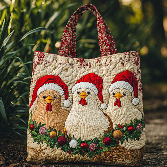 Holiday Chicken WN0810029CL Quilted Tote Bag