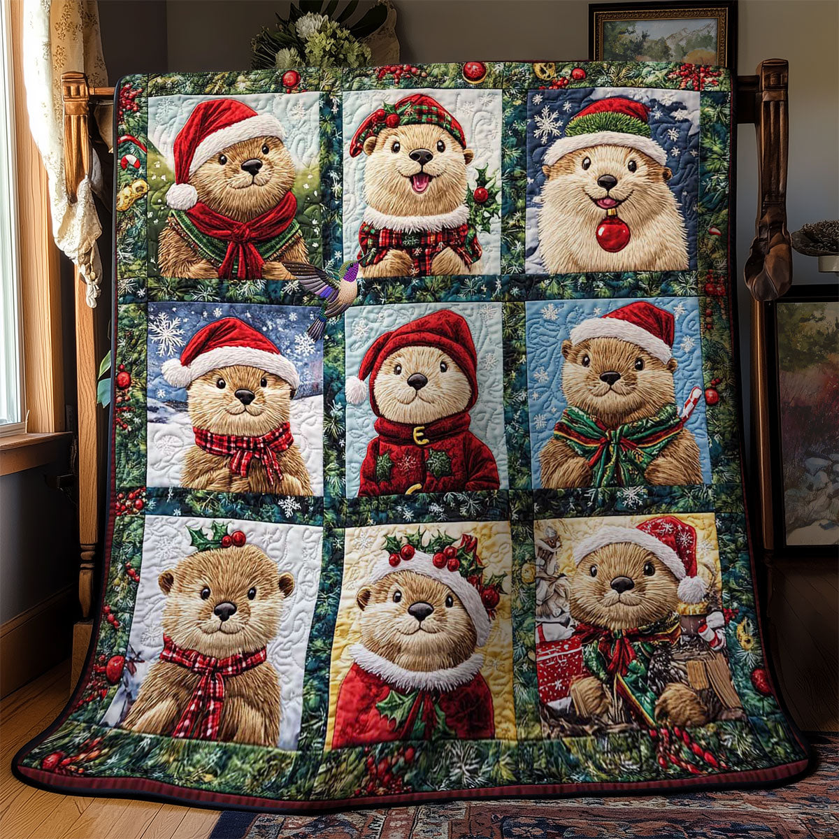 Holiday Otter Cheer WN2012002CL Quilt