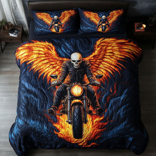 Skull Biker Fire Wings DH1010029CL Duvet Cover Set