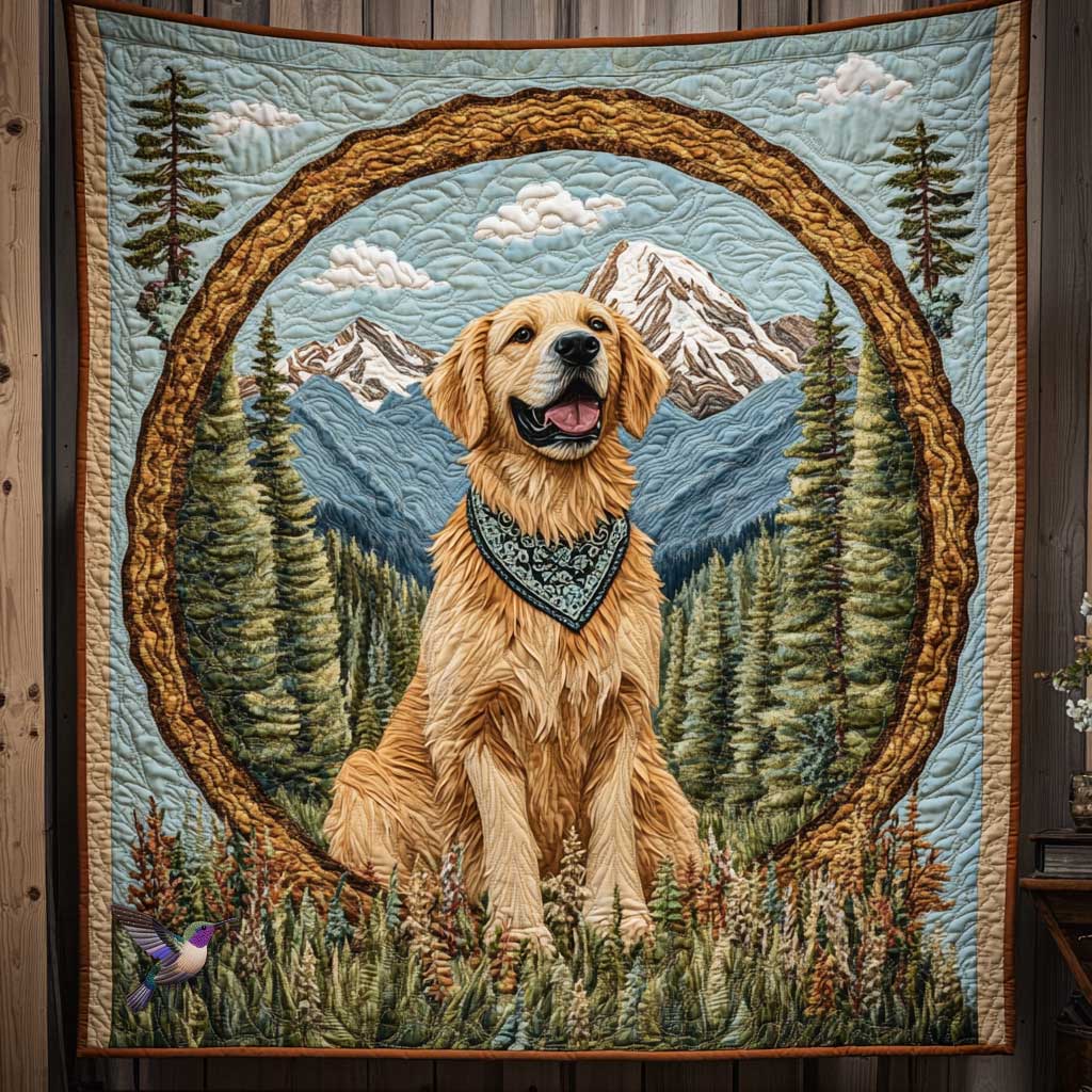 Golden Retriever Rustic Charm WN2810005CL Quilt