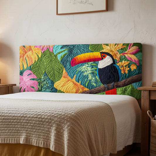 Tropical Toucan QA1712014CL Quilted Headboard Slipcover