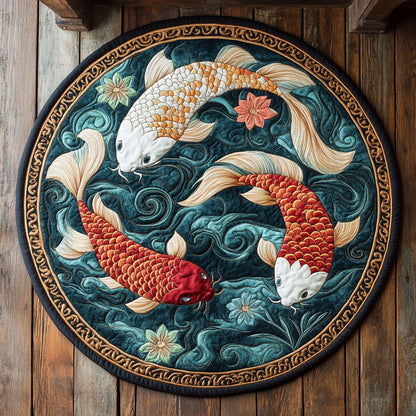 Koi Harmony CW2207022CL Quilted Round Mat