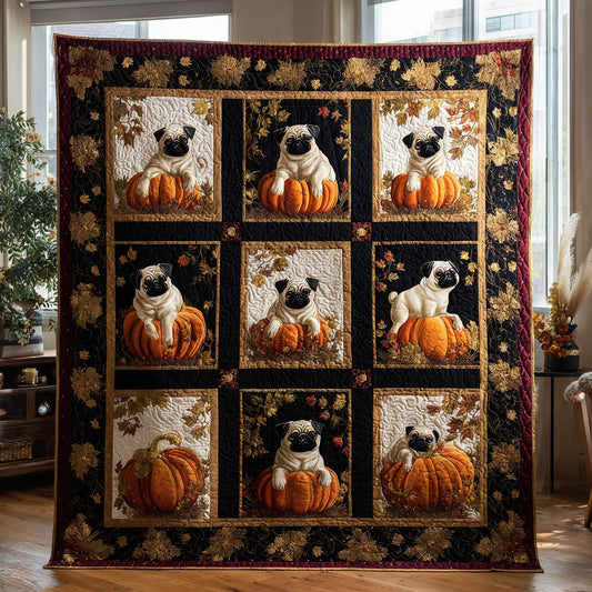 Fall Pumpkin Pug CW2908054CL Quilt