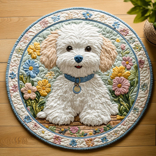 Fluffy Bloom CW0606036CL Quilted Round Mat