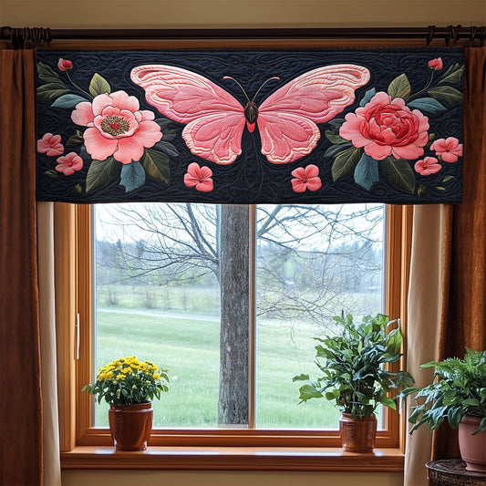 Butterfly Flower WX1305004CL Quilted Valance