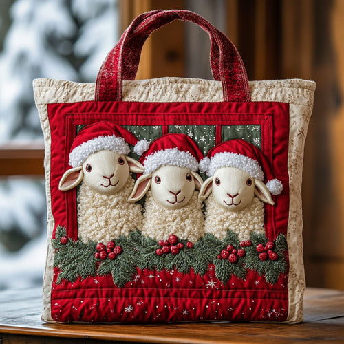 Sheep Christmas CW1711056CL Quilted Tote Bag