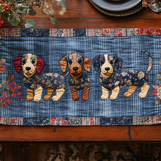 Dachshund Row WN0207050CL Quilted Table Runner