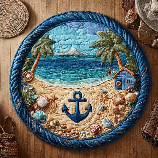 Anchor By The Shore WY3006003CL Quilted Round Mat