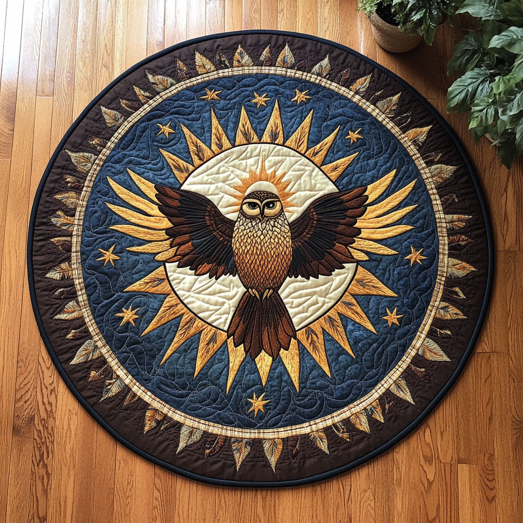 Radiant Owl WY2404016CL Quilted Round Mat