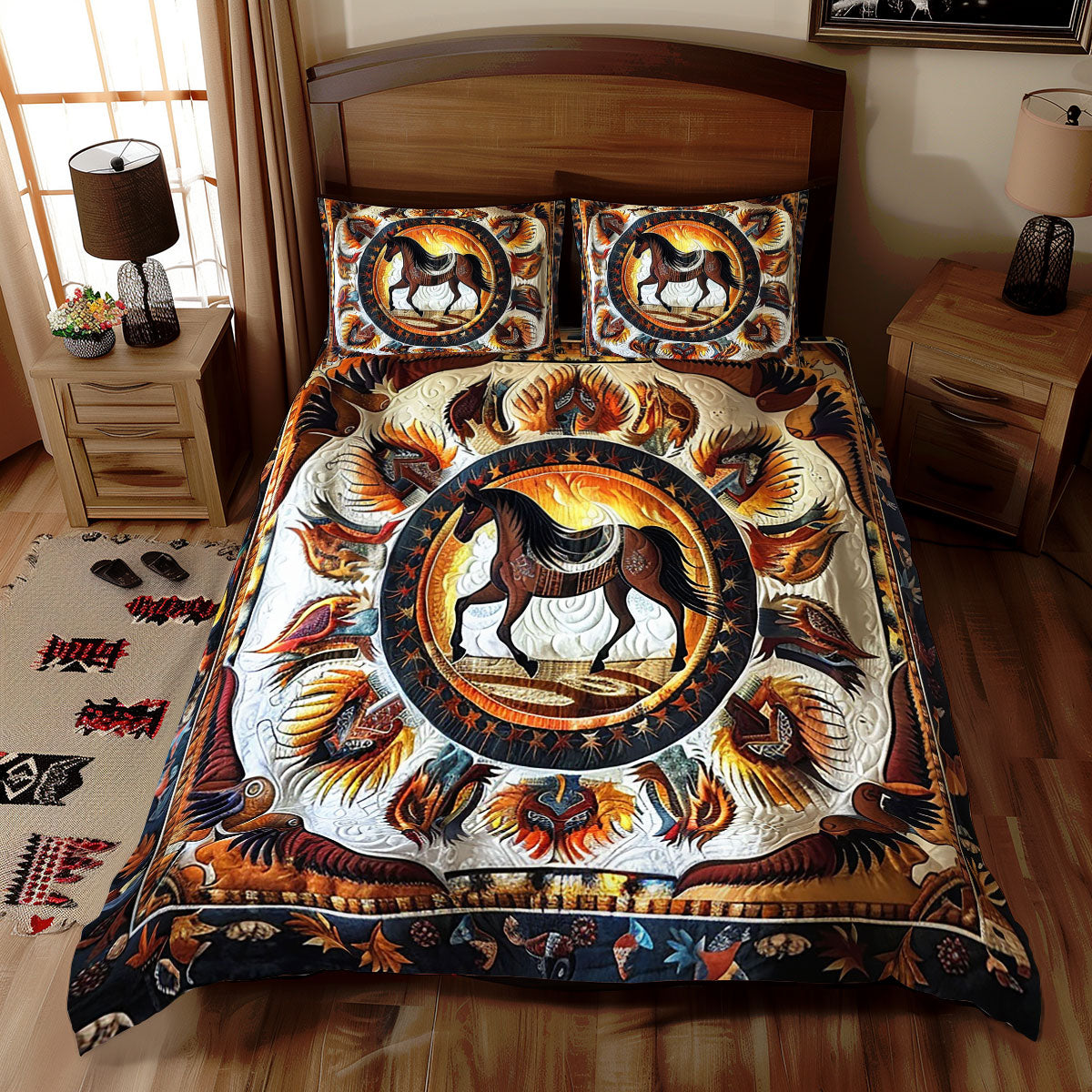 Horse Native American WJ2110029CL Duvet Cover Set