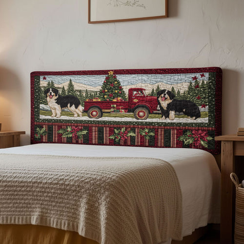 Bernese Mountain Dog Cozy Noel WN1312005CL Quilted Headboard Slipcover