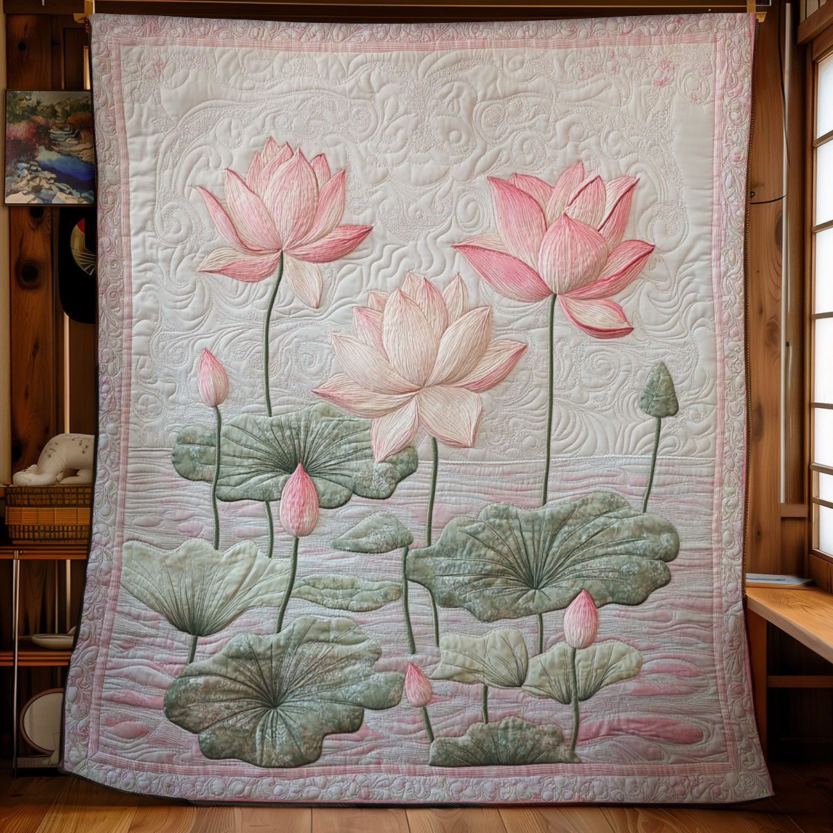 Lotus Pond WY3012037CL Quilt