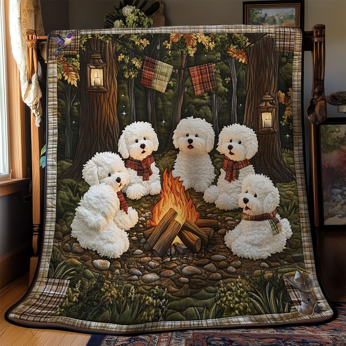 Bichon Fireside Fun WN2811072CL Quilt