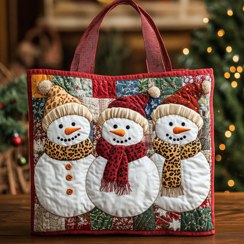 Snowman Charm CW1411073CL Quilted Tote Bag