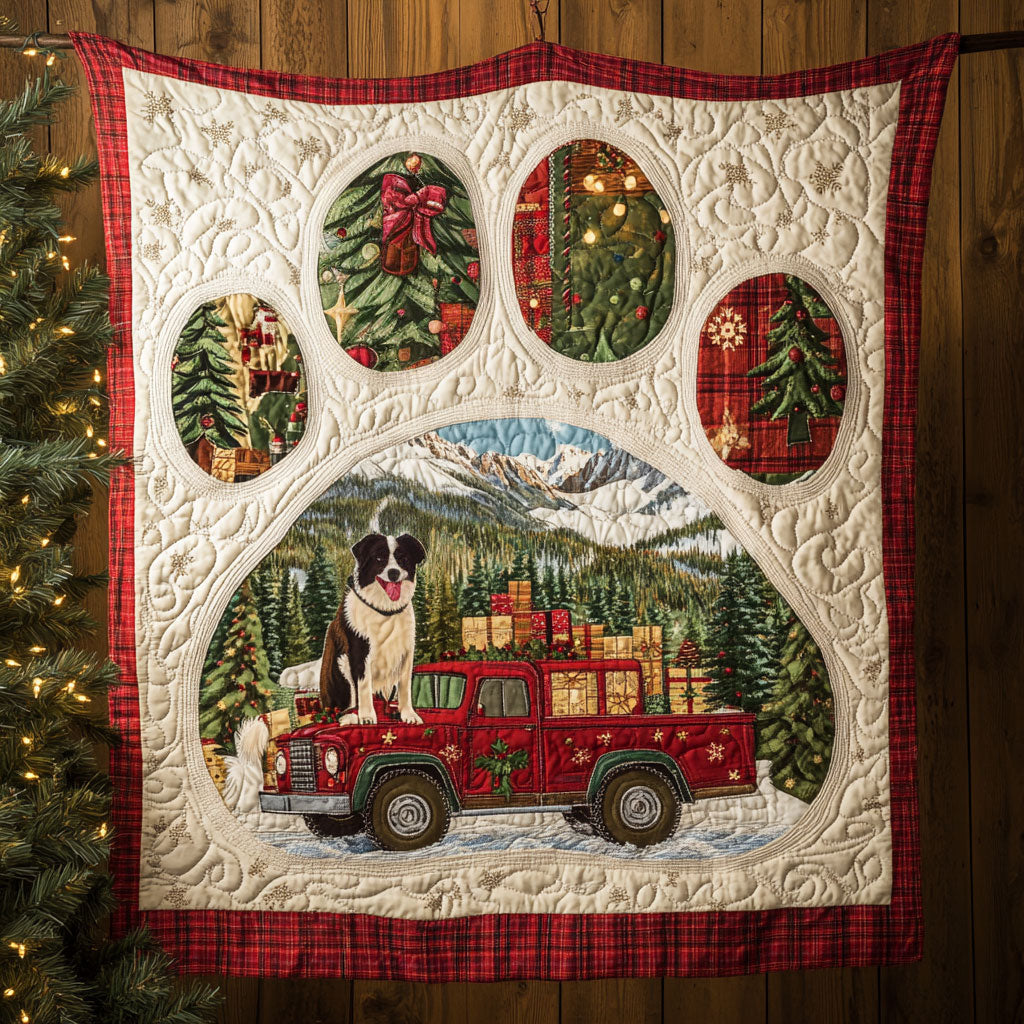 Red Truck Border Collie Paw WN0611085CL Quilt