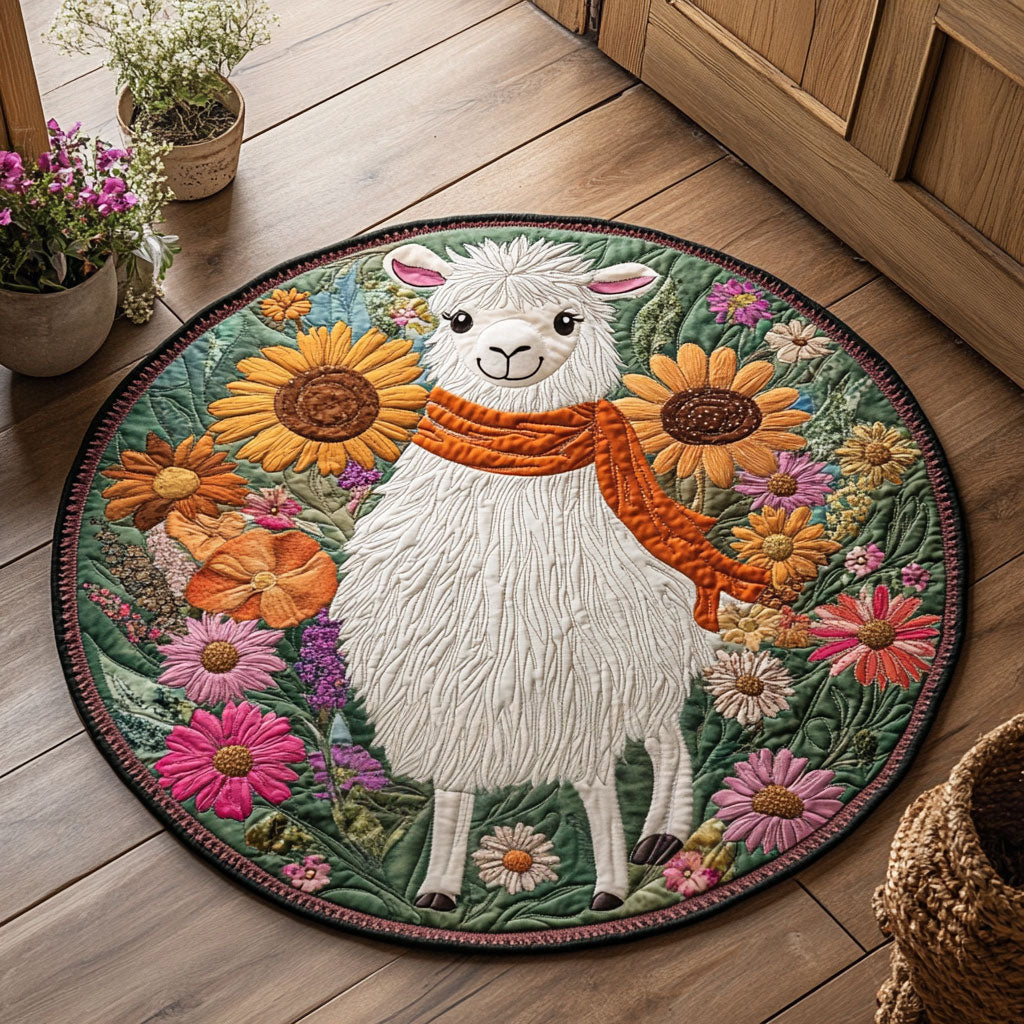 Llama Garden CP1207039CL Quilted Round Mat