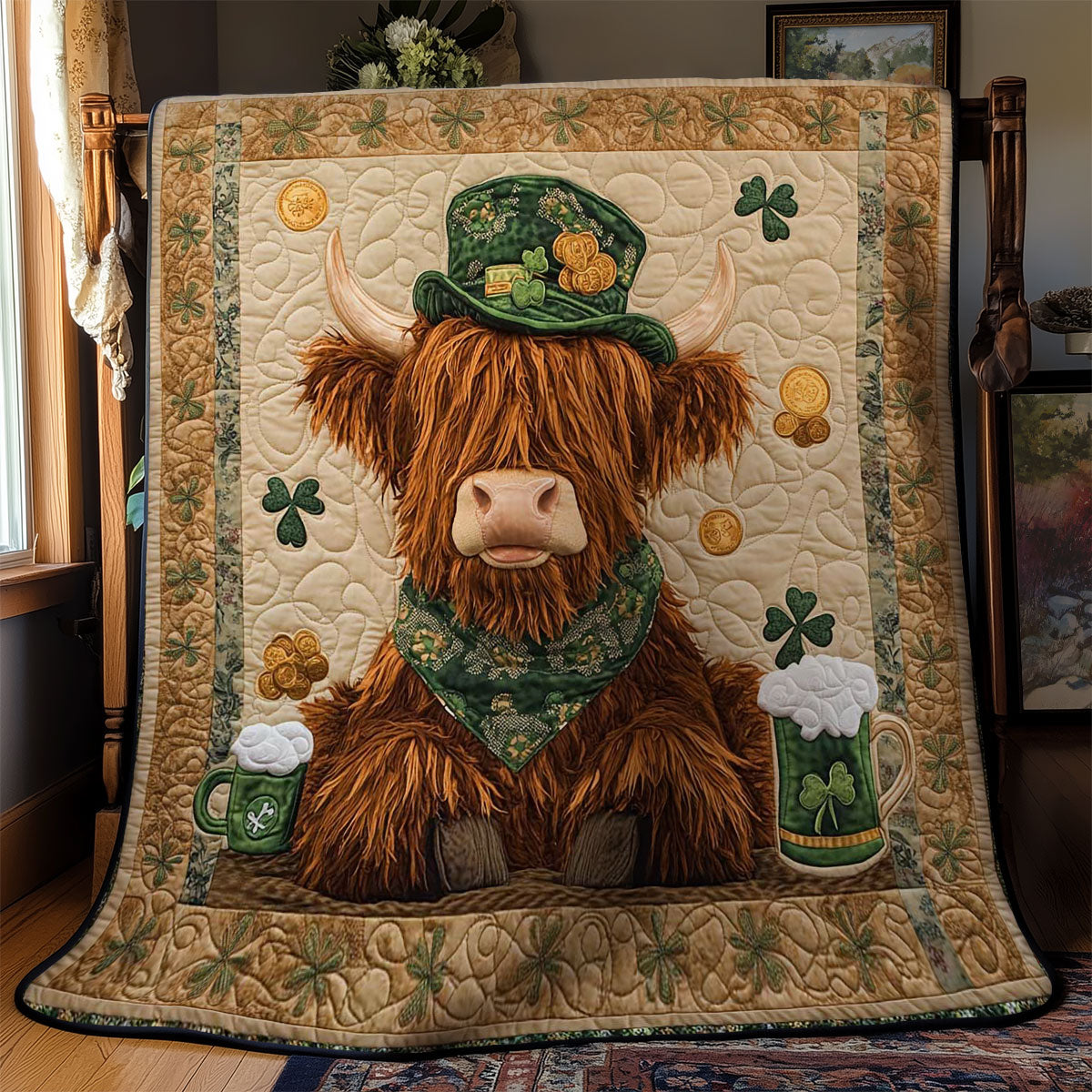 Festive Highland Cow WN2712032CL Quilt