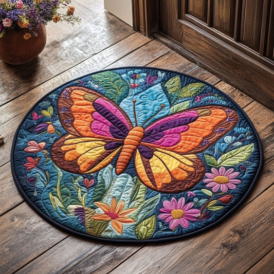 Colorful Butterfly CP0408005CL Quilted Round Mat