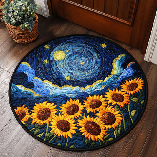 Sunflower Field CW3006045CL Quilted Round Mat