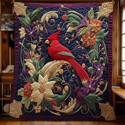 Cardinal In Garden WY3112003CL Quilt