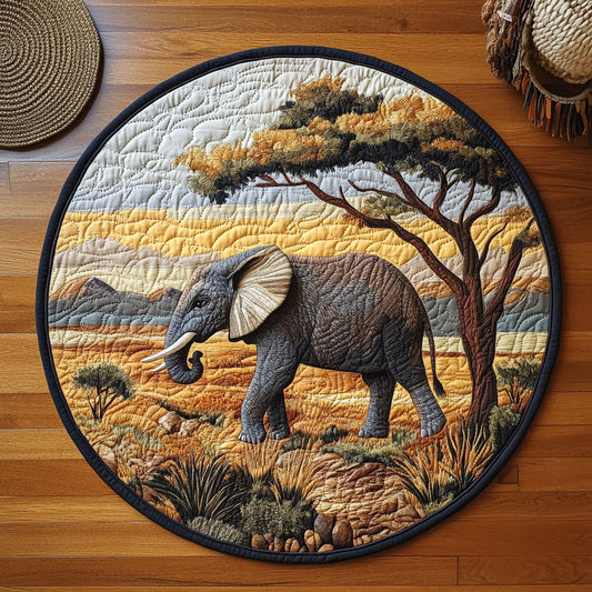 Majestic Elephant WJ2804030CL Quilted Round Mat