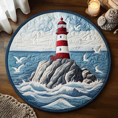 Lighthouse Watcher WN2403063CL Quilted Round Mat