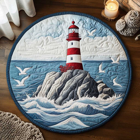 Lighthouse Watcher WN2403063CL Quilted Round Mat