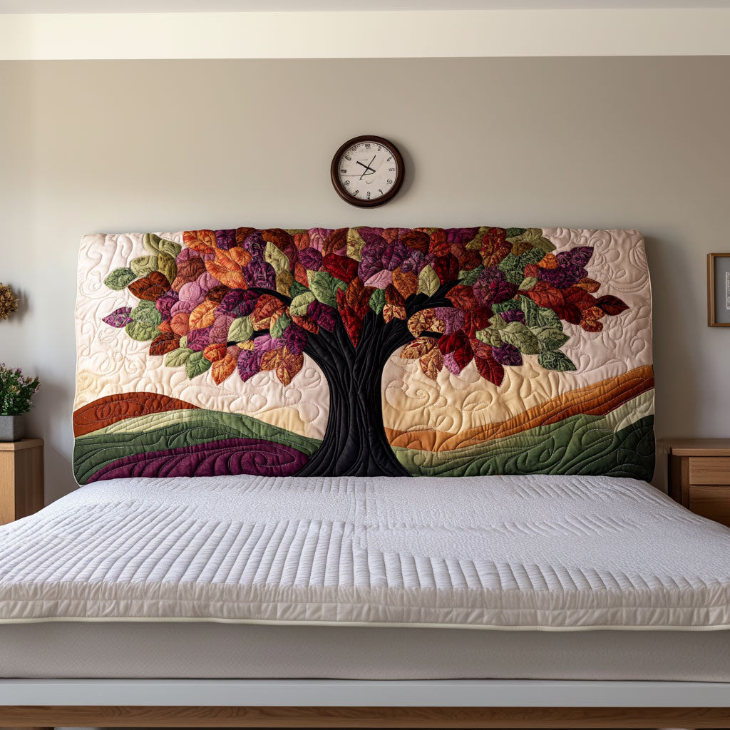 Colorful Tree QA2312015CL Quilted Headboard Slipcover