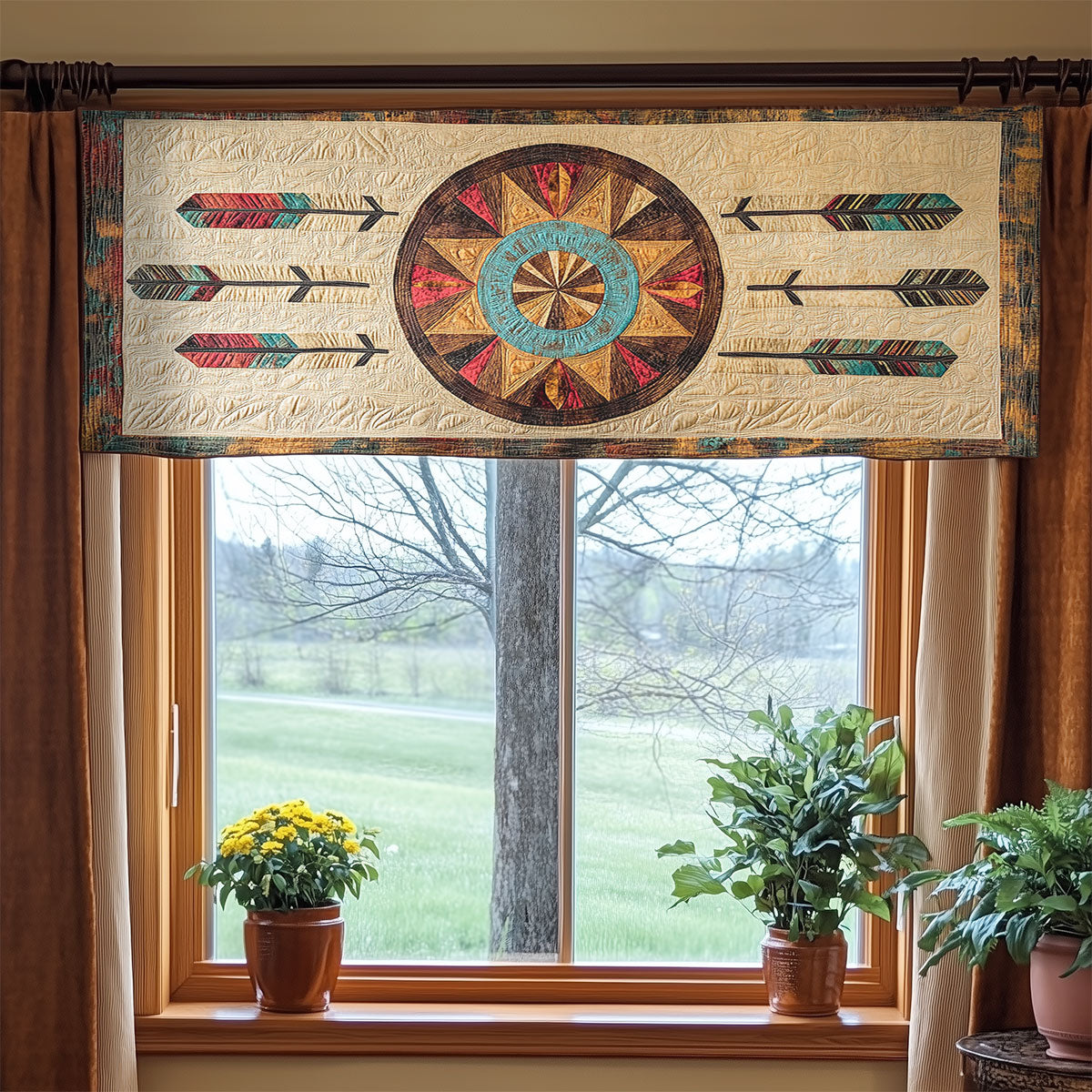 Native Celestial Fire WN1407085CL Quilted Valance