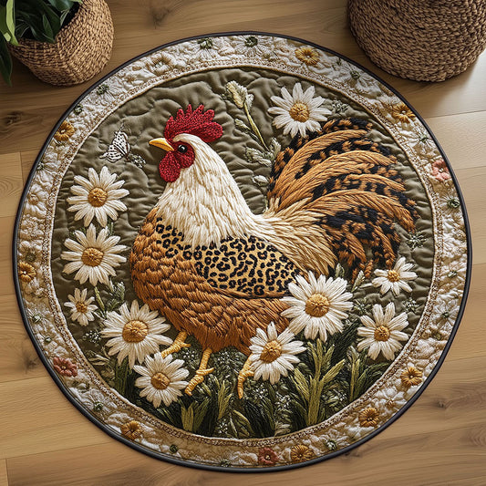 Sunrise Chicken WN2108130CL Quilted Round Mat