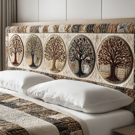 Ancient Tree Of Life XR1812002CL Quilted Headboard Slipcover