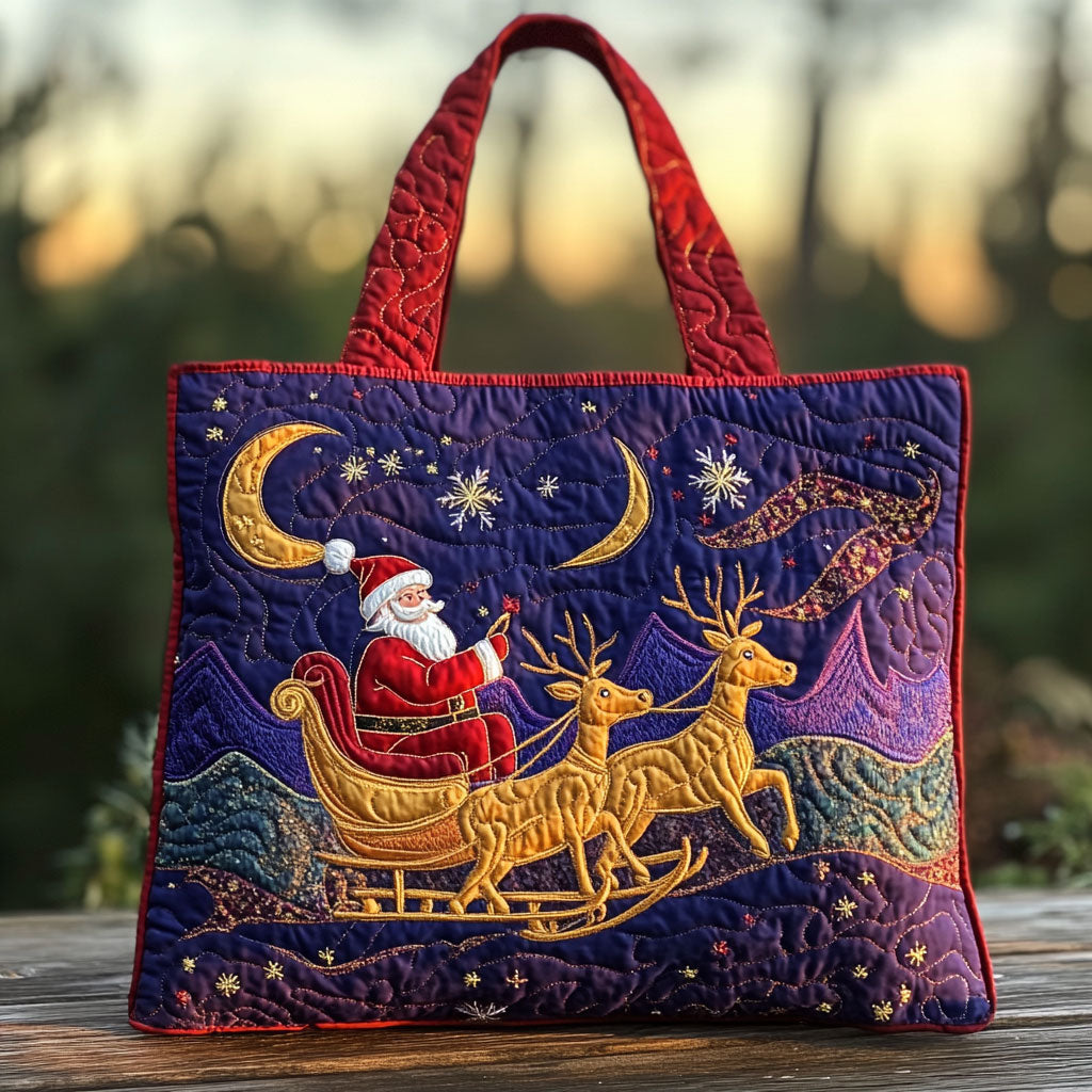 Santa Golden Glow WN0210054CL Quilted Tote Bag