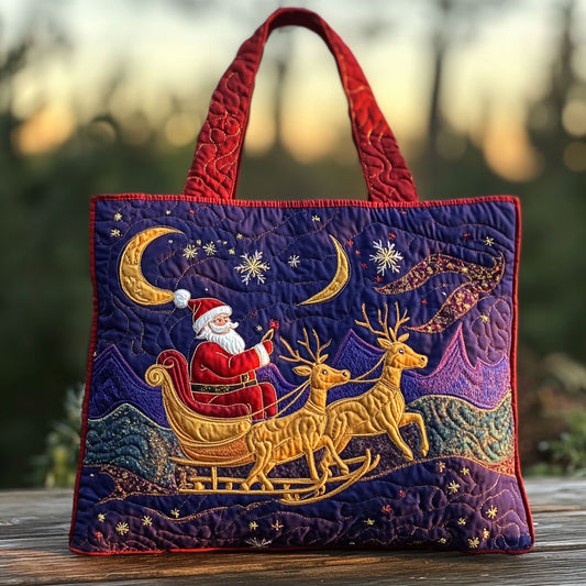 Santa Golden Glow WN0210054CL Quilted Tote Bag