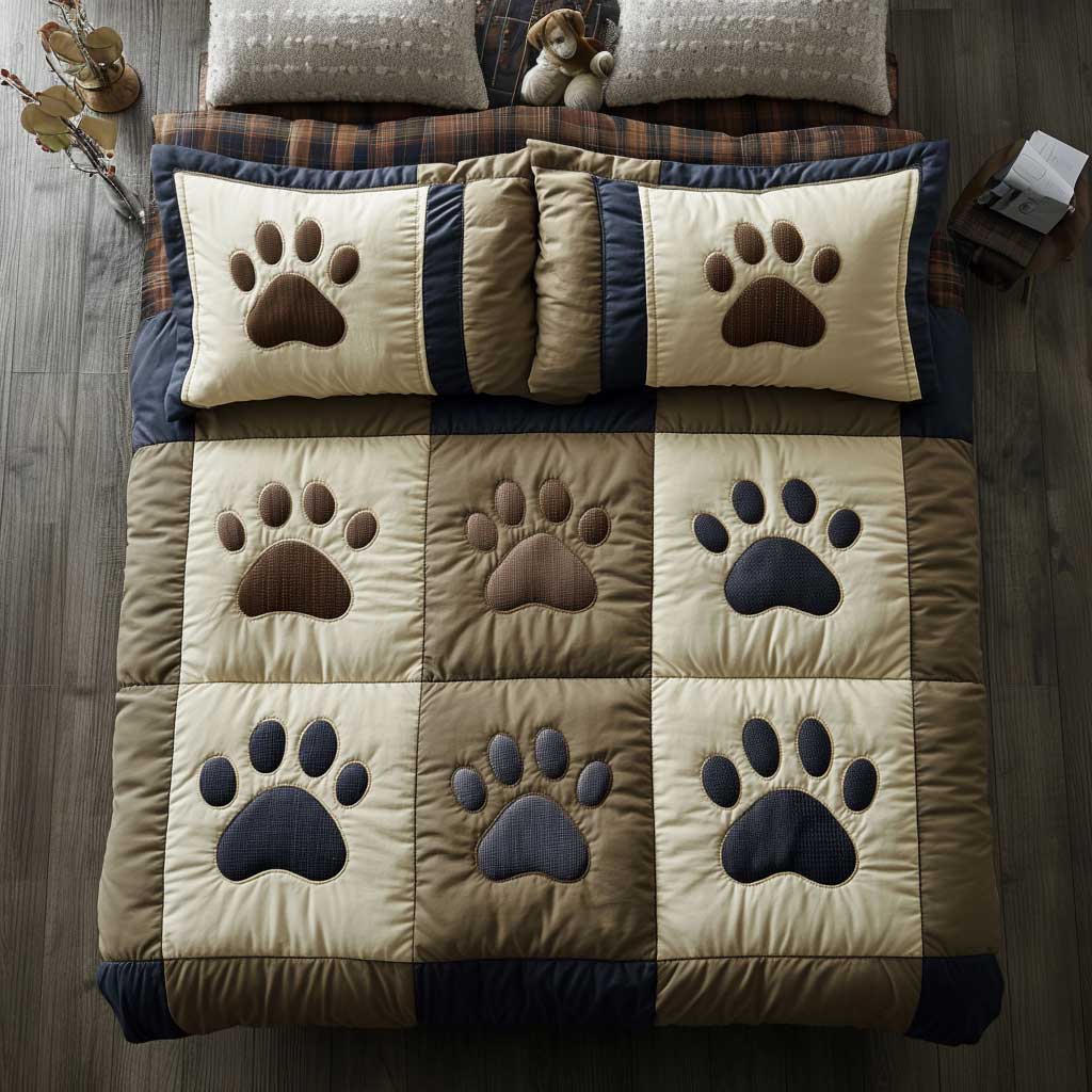 Vintage Paw Dog WN0503029CL Duvet Cover Set