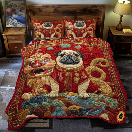 New Year Pug WY1312055CL Duvet Cover Set