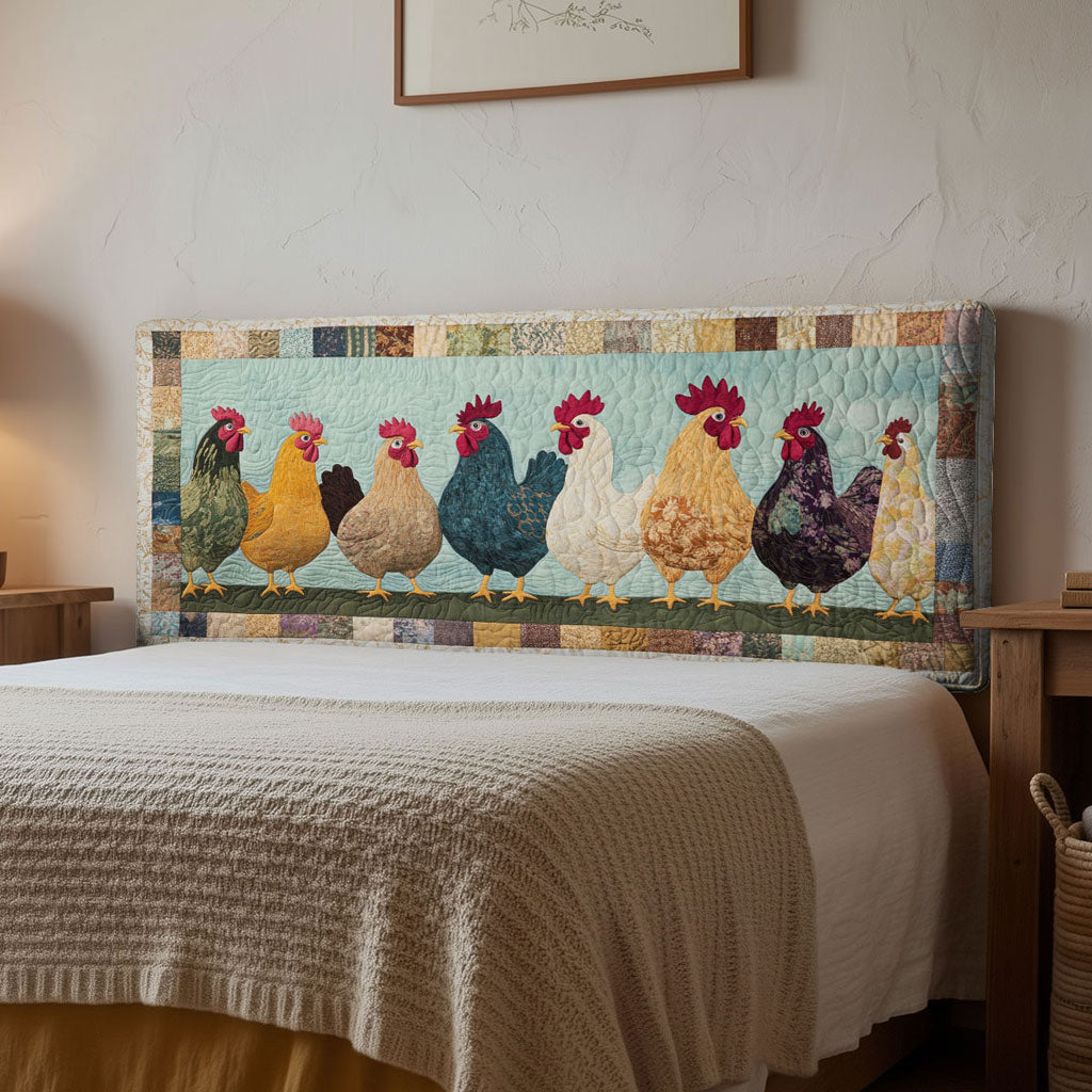 Chicken Cozy Noel WN1312016CL Quilted Headboard Slipcover