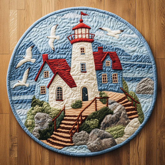 Lighthouse Whispers WN0408047CL Quilted Round Mat