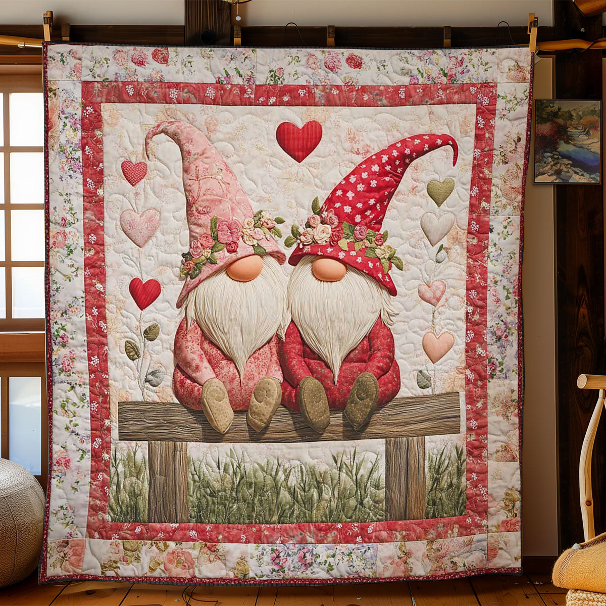 Heartfelt Gnome Valentine WN2512050CL Quilt