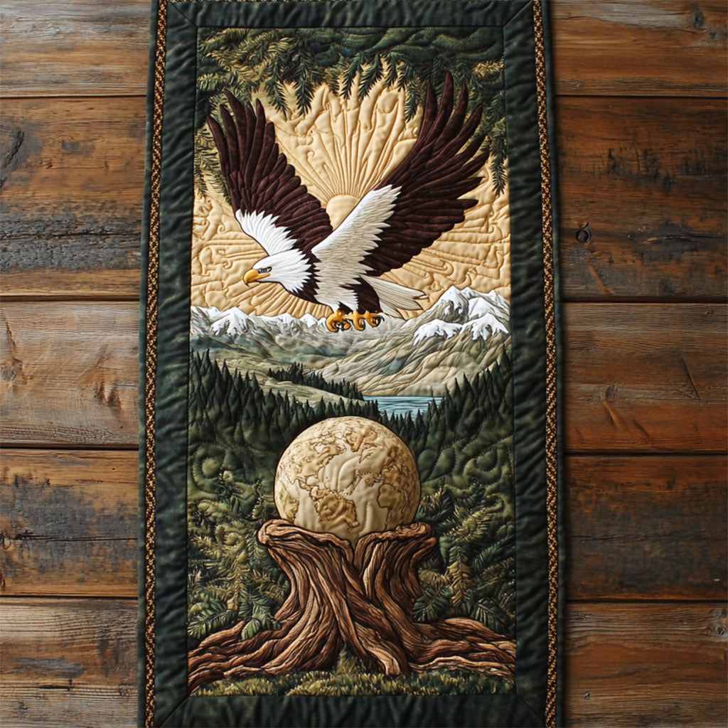 Eagle Egg Protection WY0905040CL Quilted Table Runner