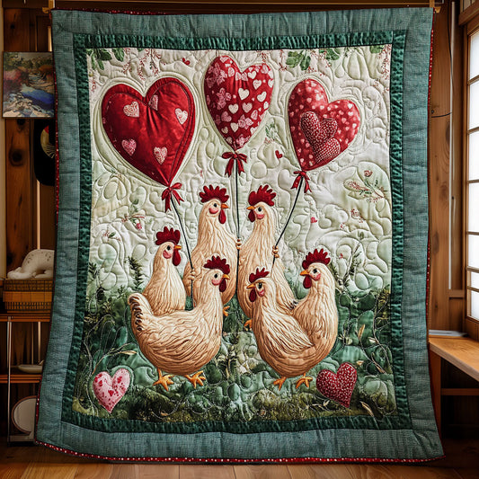 Heart Balloon And  Chicken WY1701043CL Quilt