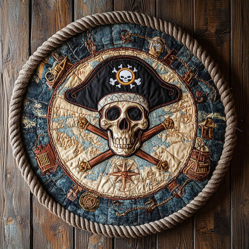 Skull Of The Serpent Eye WN1207064CL Quilted Round Mat