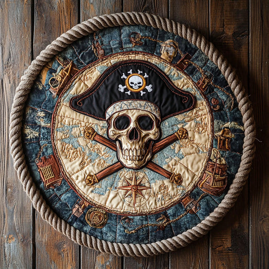 Skull Of The Serpent Eye WN1207064CL Quilted Round Mat