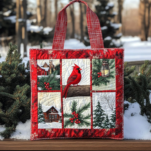 Holy Night Cardinal WN0711035CL Quilted Tote Bag